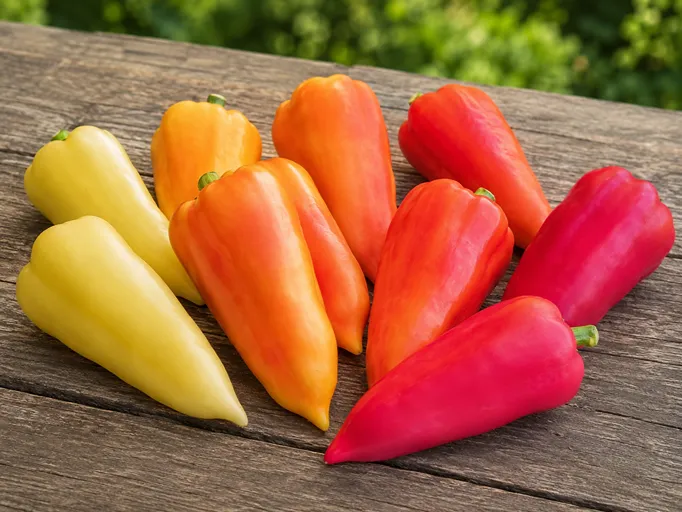 Sladka paprika Ferenc Tender z rumenimi in rdečimi podolgovatimi plodovi
